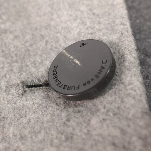 DVF Diane Von Furstenberg Shannon Coat Jacket Womens Small Gray Corporate Siren - Picture 10 of 16